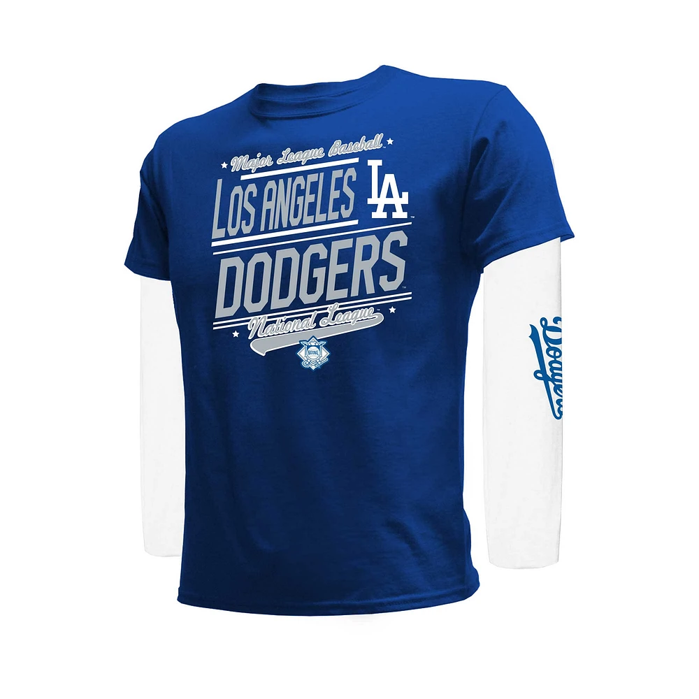 Ensemble de t-shirts pour jeunes Los Angeles Dodgers Royal/White Stitches