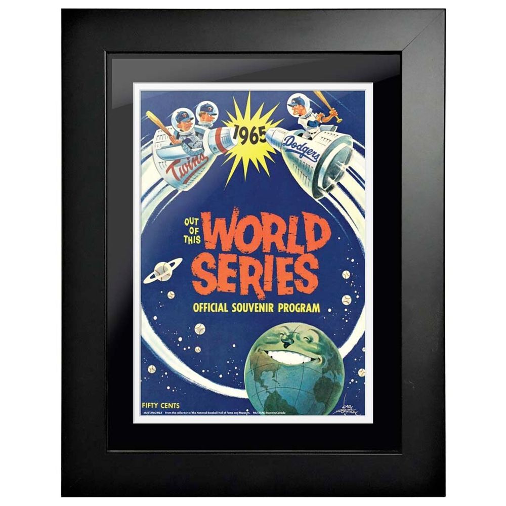 Los Angeles Dodgers vs. Minnesota Twins 1965 World Series - 12'' x 16'' Framed Program Cover