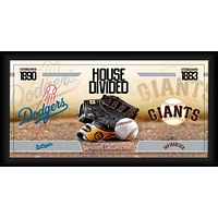 Los Angeles Dodgers vs. San Francisco Giants Framed 10" x 20" House Divided Baseball Collage