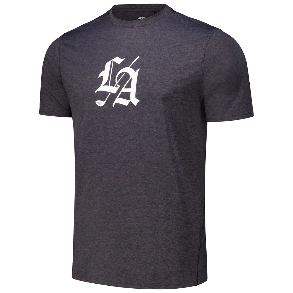 Men's Greyson Clothiers Heather Black Los Angeles Golf Club Guide Sport Performance T-Shirt