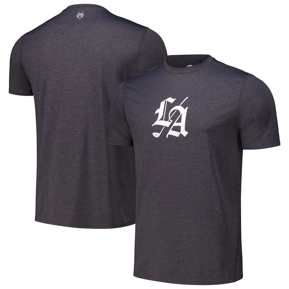 Men's Greyson Clothiers Heather Black Los Angeles Golf Club Guide Sport Performance T-Shirt