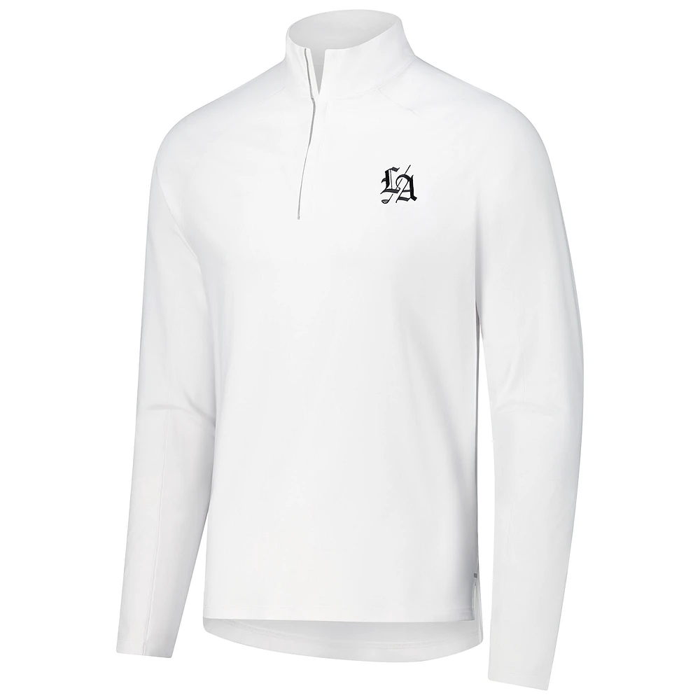 Men's johnnie-O White Los Angeles Golf Club Baird Performance Quarter-Zip Top