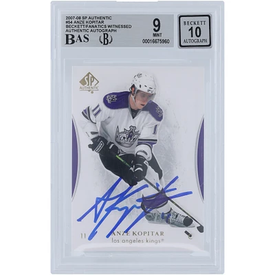 Anze Kopitar Los Angeles Kings dédicacé 2007-08 Upper Deck SP Authentique # 54 Beckett Fanatics Témoin Authentifié Carte 9/10