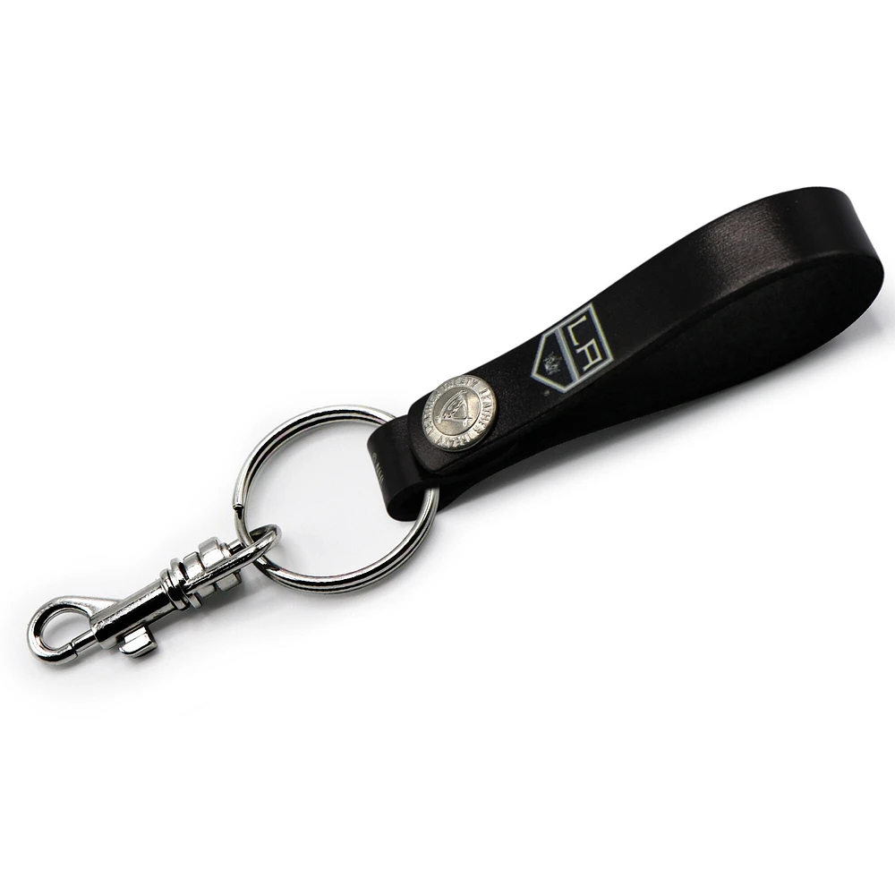 Black Los Angeles Kings Personalized Leather Loop Keychain