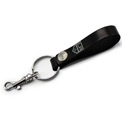 Black Los Angeles Kings Personalized Leather Loop Keychain