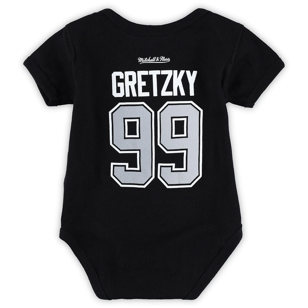 Body noir avec nom et numéro pour bébé Mitchell & Ness Wayne Gretzky des Kings de Los Angeles