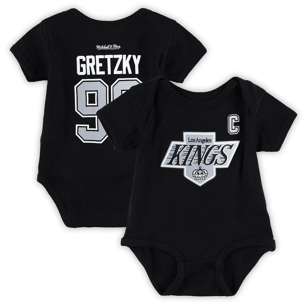 Body noir avec nom et numéro pour bébé Mitchell & Ness Wayne Gretzky des Kings de Los Angeles