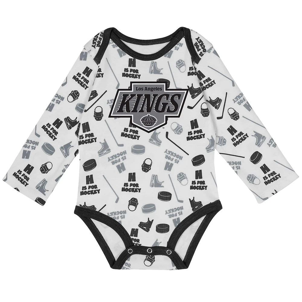 Infant White Los Angeles Kings Quick Learner Long Sleeve Bodysuit