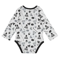 Infant White Los Angeles Kings Quick Learner Long Sleeve Bodysuit