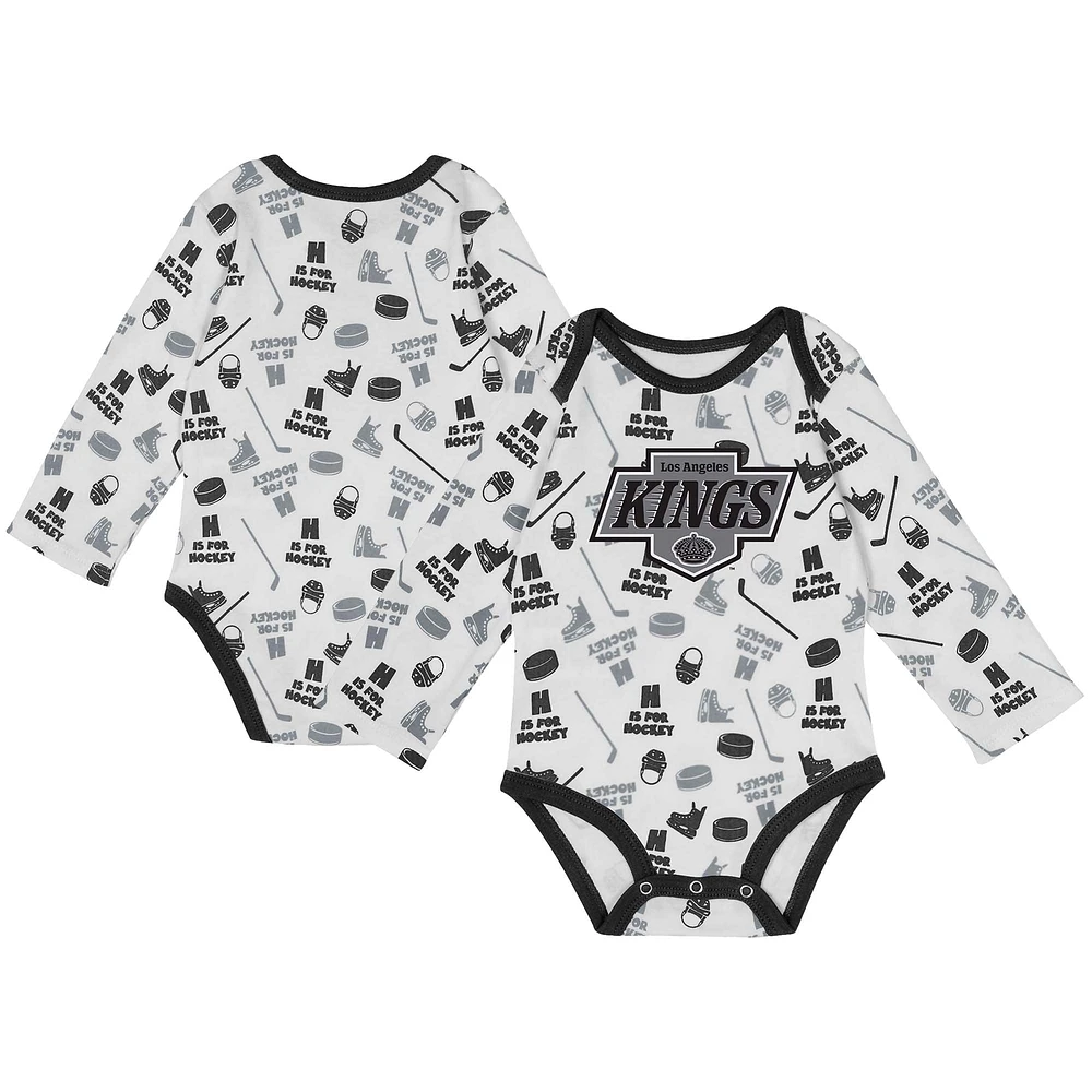 Infant White Los Angeles Kings Quick Learner Long Sleeve Bodysuit