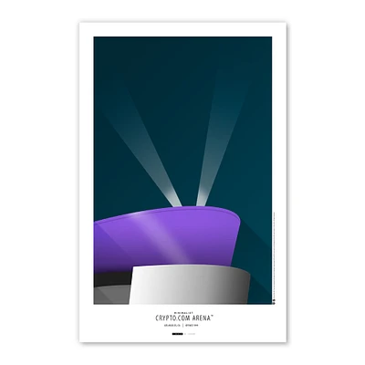 Affiche de stade minimaliste Los Angeles Kings Crypto.com Arena 11'' x 17 '' Impression artistique