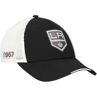 Casquette de camionneur ajustable authentique Pro Draft des Kings de Los Angeles Fanatics pour hommes, noire