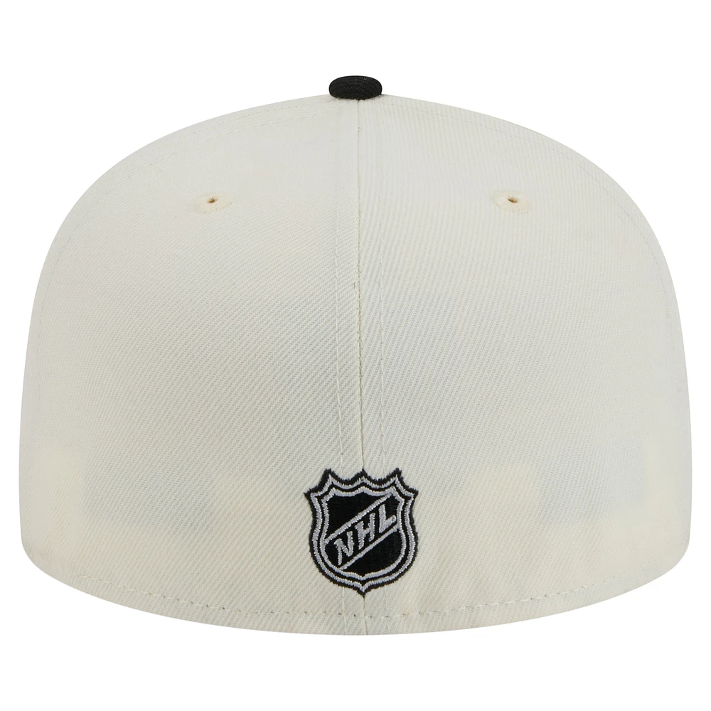 Casquette ajustée bicolore chromée 59FIFTY blanche des Kings de Los Angeles New Era pour homme