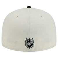 Casquette ajustée bicolore chromée 59FIFTY blanche des Kings de Los Angeles New Era pour homme