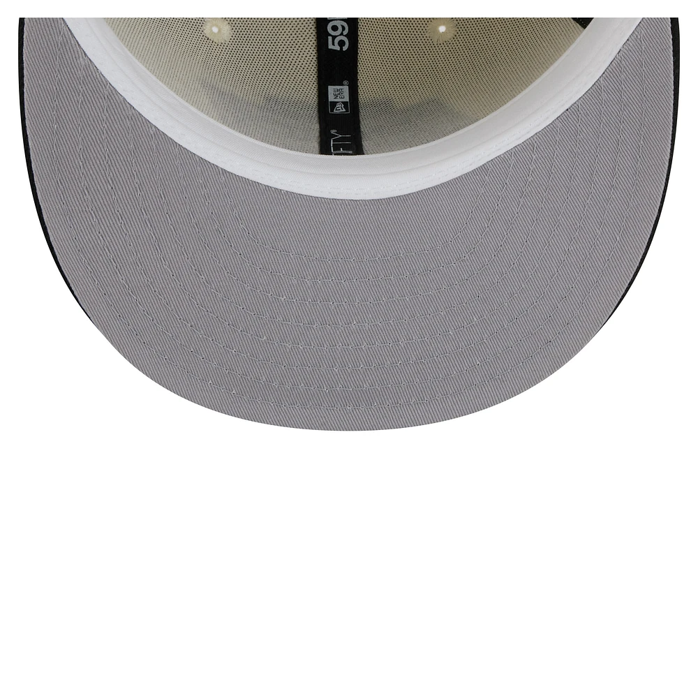 Casquette ajustée bicolore chromée 59FIFTY blanche des Kings de Los Angeles New Era pour homme