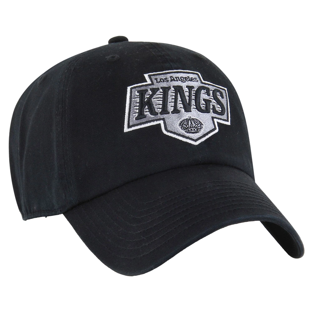 Men's '47  Black Los Angeles Kings Core Logo Clean Up Adjustable Hat