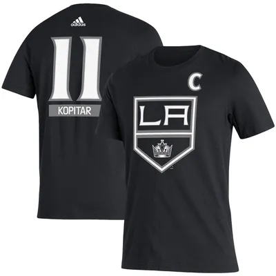 Anze Kopitar Los Angeles Kings adidas Captain Patch Name & Number T-Shirt - Black