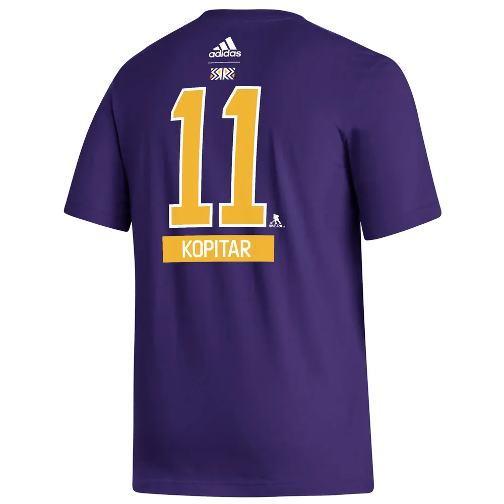 Men's Adidas Anze Kopitar Purple Los Angeles Kings Reverse Retro 2.0 Name & Number T-Shirt