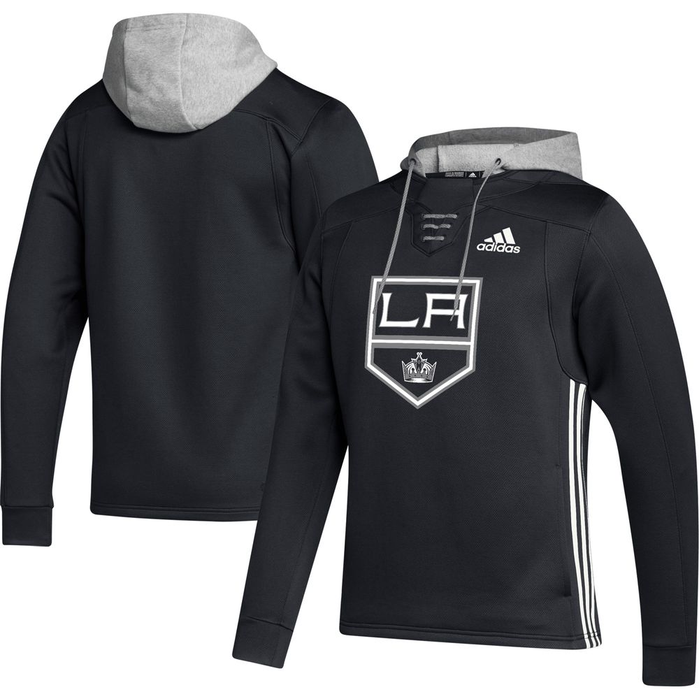 Men's adidas Black Los Angeles Kings Skate Lace Primeblue Team Pullover Hoodie