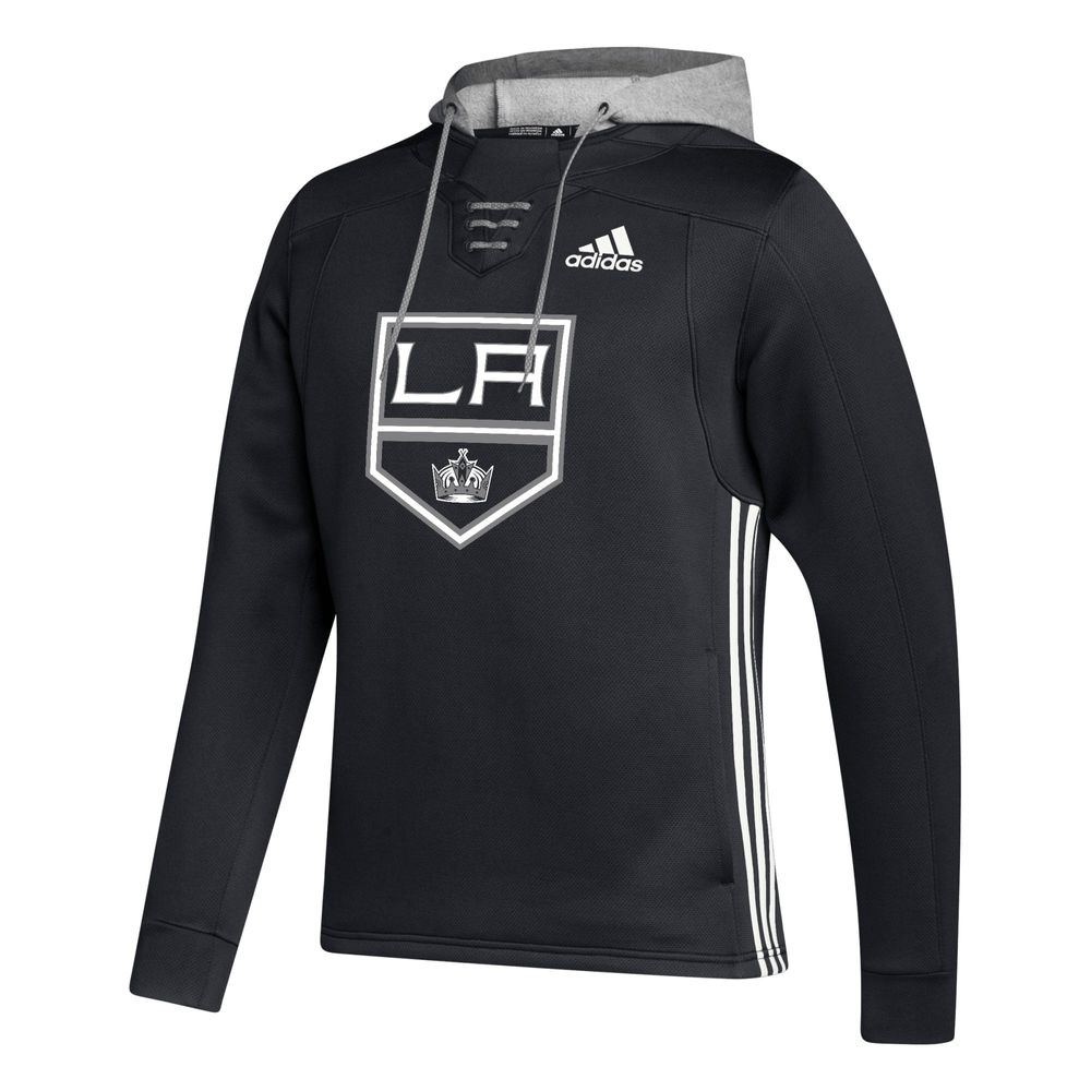 Men's adidas Black Los Angeles Kings Skate Lace Primeblue Team Pullover Hoodie