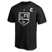 Men's Anze Kopitar Black Los Angeles Kings Team Authentic Stack Name & Number T-Shirt