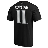 Men's Anze Kopitar Black Los Angeles Kings Team Authentic Stack Name & Number T-Shirt