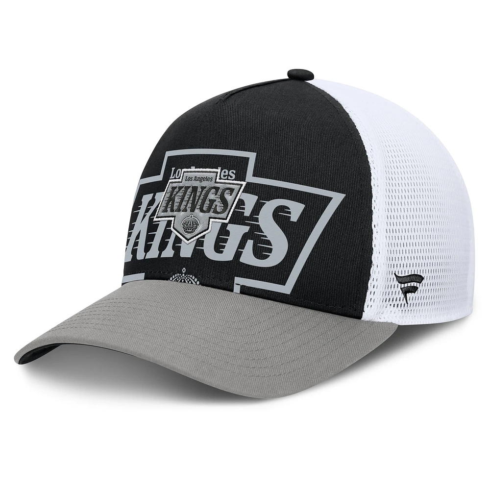 Casquette ajustable Fanatics pour homme Los Angeles Kings Authentic Pro A-Frame Rink noire/argentée