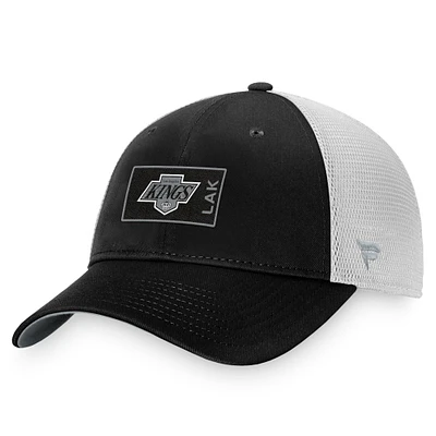 Men's Fanatics Black/White Los Angeles Kings Authentic Pro Trucker Snapback Hat 