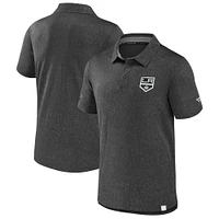 Men's Fanatics  Black Los Angeles Kings Authentic Pro Jacquard Polo