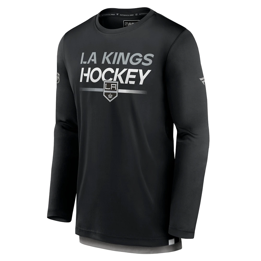 Men's Fanatics  Black Los Angeles Kings Authentic Pro Long Sleeve T-Shirt