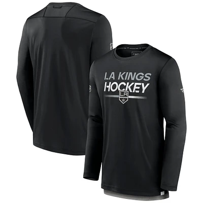 T-shirt noir à manches longues Authentic Pro Fanatics pour hommes des Kings de Los Angeles