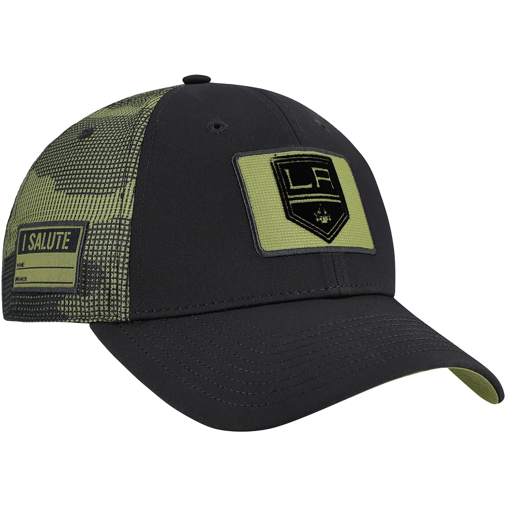 Casquette ajustable authentique Pro Military Appreciation des Los Angeles Kings Fanatics pour hommes, noire