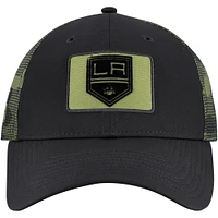 Casquette ajustable authentique Pro Military Appreciation des Los Angeles Kings Fanatics pour hommes, noire