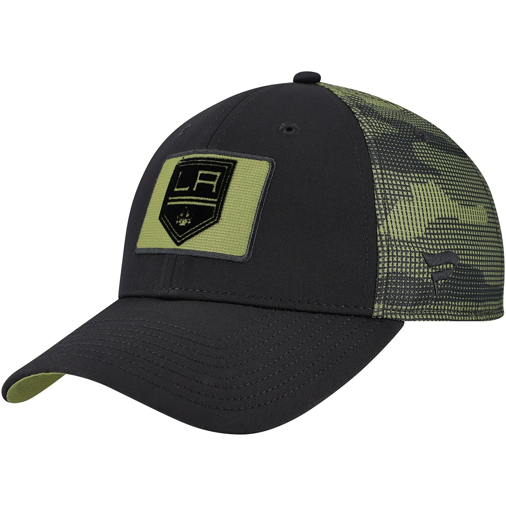 Casquette ajustable authentique Pro Military Appreciation des Los Angeles Kings Fanatics pour hommes, noire