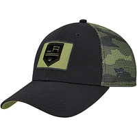 Casquette ajustable authentique Pro Military Appreciation des Los Angeles Kings Fanatics pour hommes, noire
