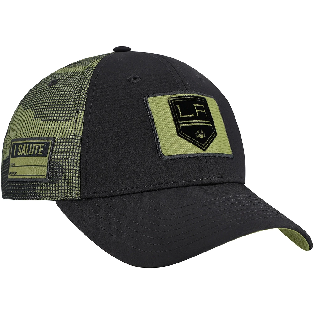 Casquette ajustable authentique Pro Military Appreciation des Los Angeles Kings Fanatics pour hommes, noire