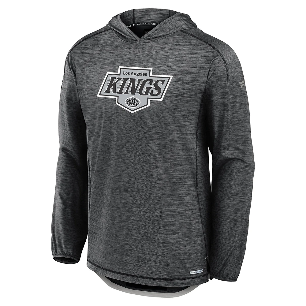 Men's Fanatics  Black Los Angeles Kings Authentic Pro Rink Lightweight Pullover Hoodie
