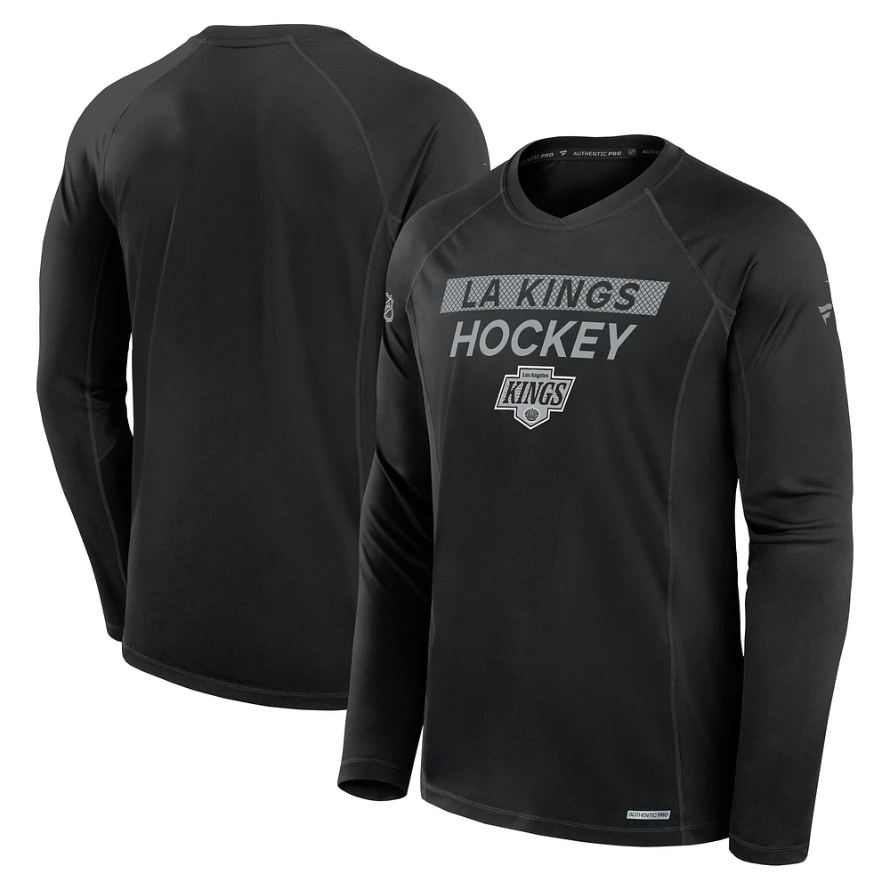 Men's Fanatics Black Los Angeles Kings Authentic Pro Rink Tech Long Sleeve T-Shirt