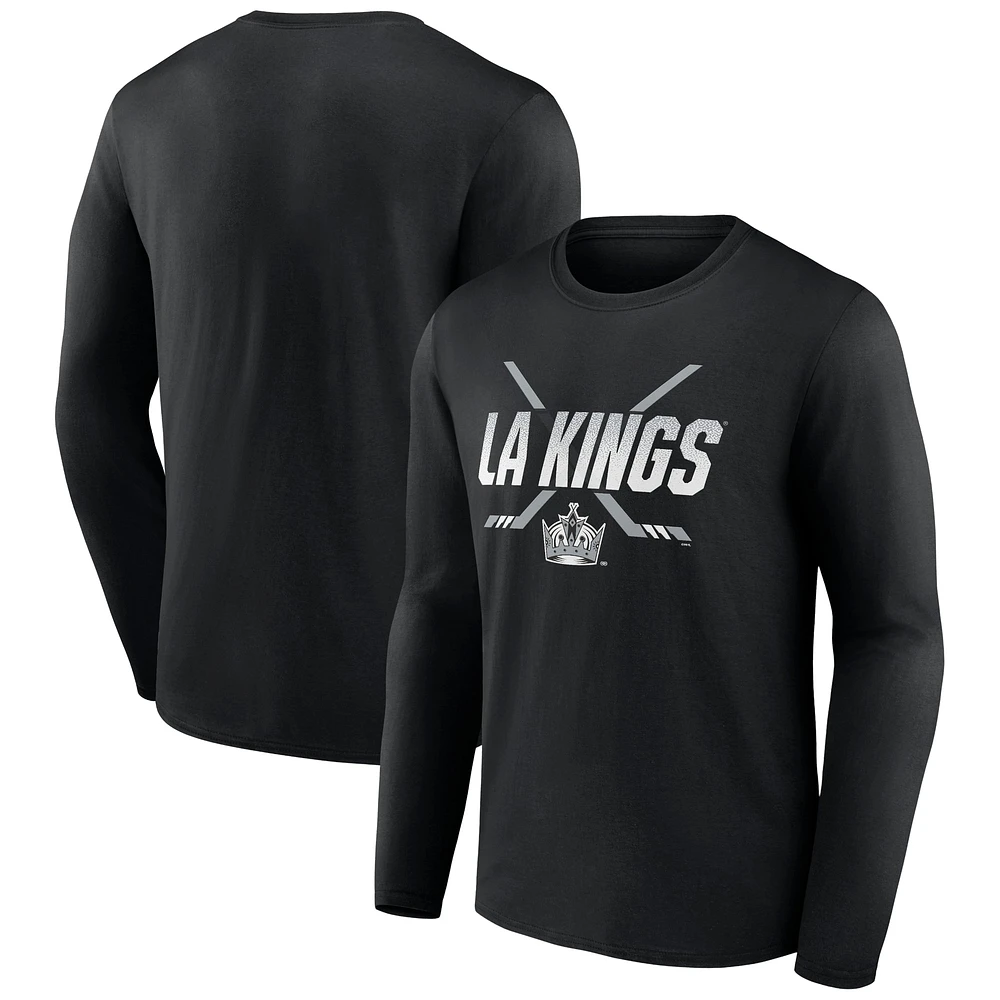 T-shirt à manches longues Covert pour hommes Fanatics Black Los Angeles Kings