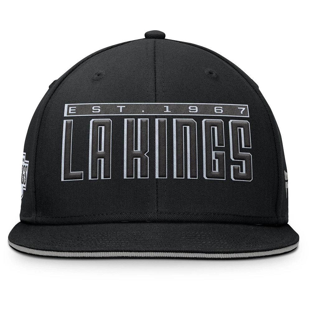 Men's Fanatics Black Los Angeles Kings Fundamental Gino Stack Snapback Hat