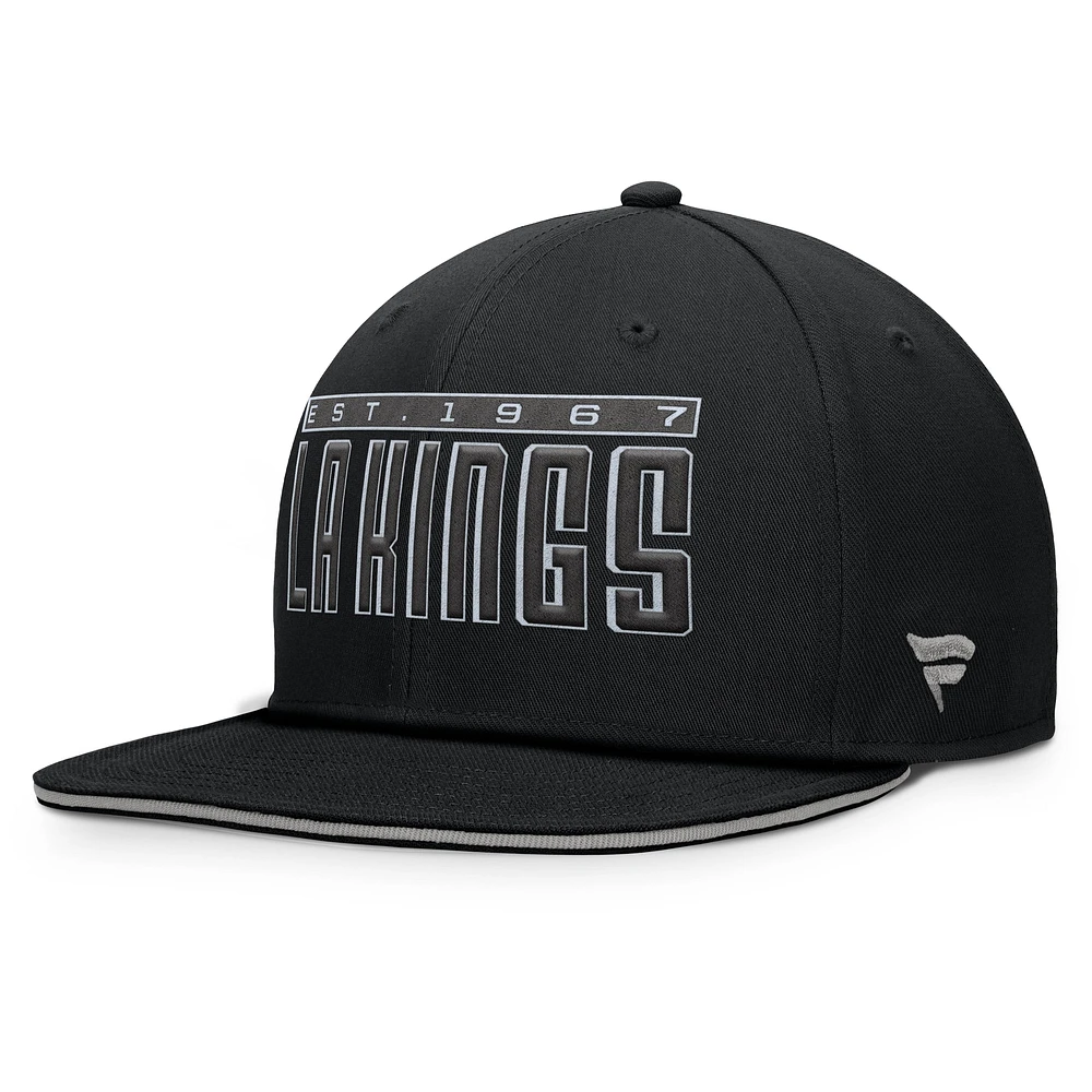 Men's Fanatics Black Los Angeles Kings Fundamental Gino Stack Snapback Hat