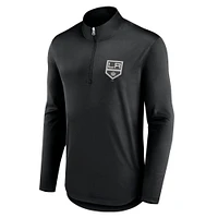 Men's Fanatics Black Los Angeles Kings Mock Neck Quarter-Zip Top