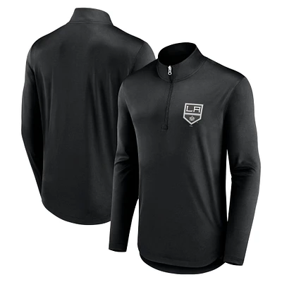 Men's Fanatics Black Los Angeles Kings Mock Neck Quarter-Zip Top