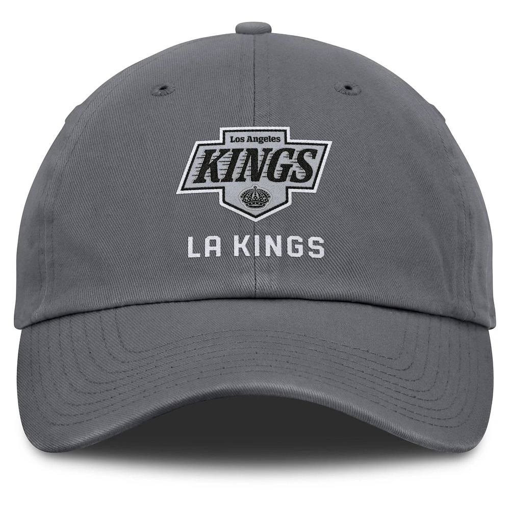 Casquette ajustable délavée pour hommes Fanatics Anthracite Los Angeles Kings