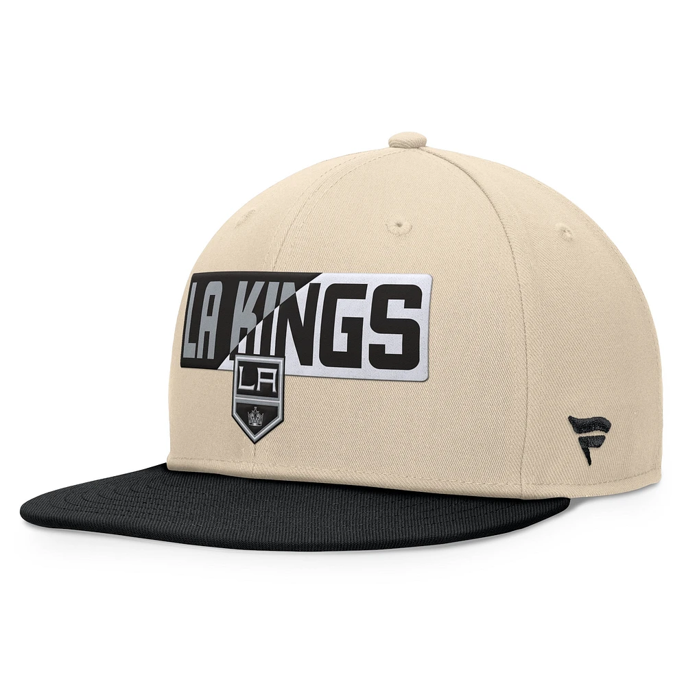 Casquette Snapback Goalaso des Kings de Los Angeles Fanatics crème/noir pour hommes