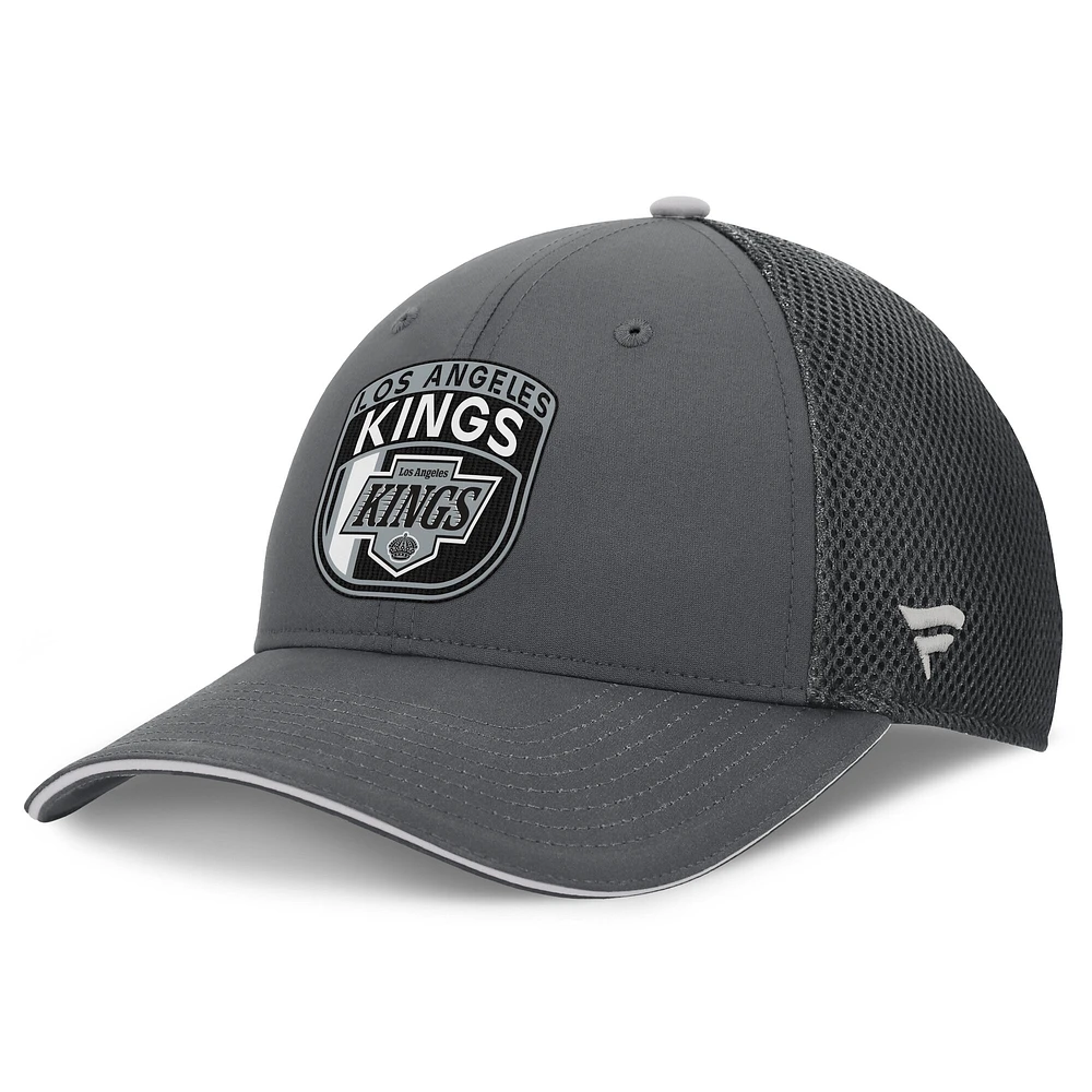 Men's Fanatics Gray Los Angeles Kings Authentic Pro Home Ice Trucker Adjustable Hat