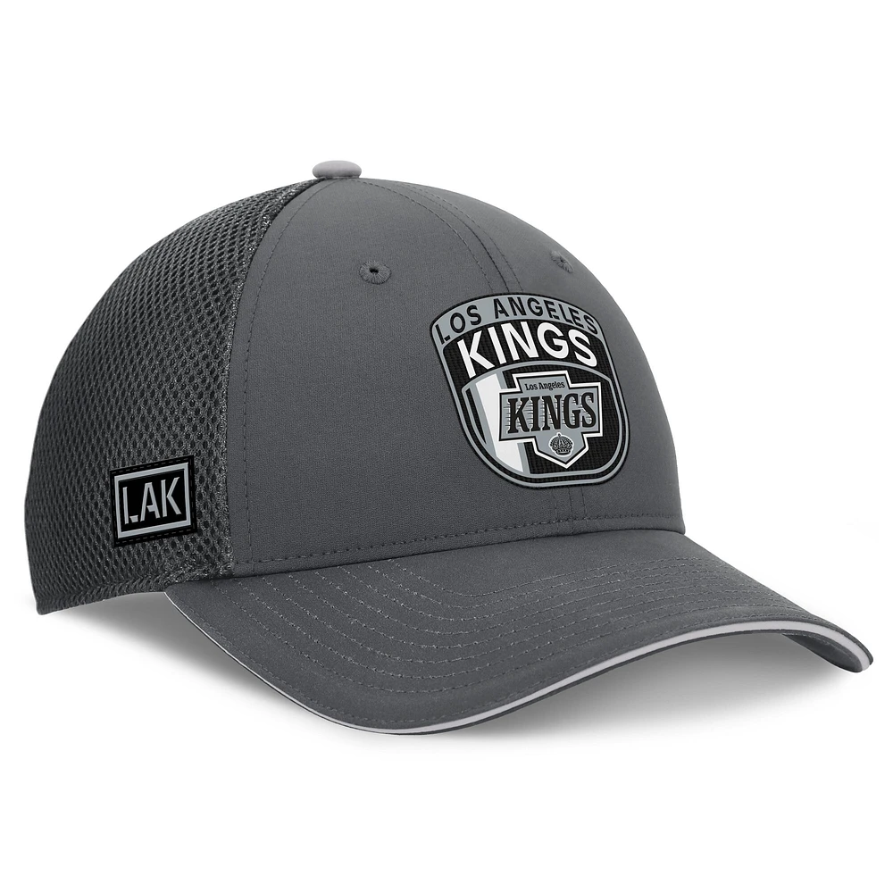 Casquette ajustable Fanatics pour homme Los Angeles Kings Authentic Pro Home Ice Trucker grise