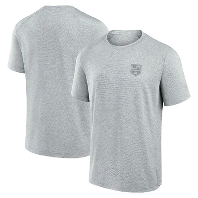 T-shirt technique gris Los Angeles Kings Front Office Fanatics pour hommes