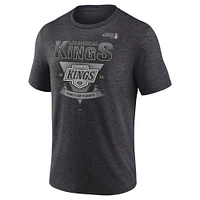 Men's Fanatics Heather Charcoal Los Angeles Kings 2025 Stanley Cup Playoffs Crossbar Tri-Blend T-Shirt