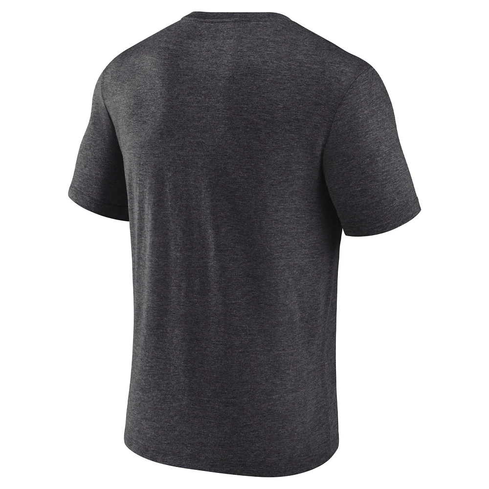 Men's Fanatics Heather Charcoal Los Angeles Kings 2025 Stanley Cup Playoffs Crossbar Tri-Blend T-Shirt